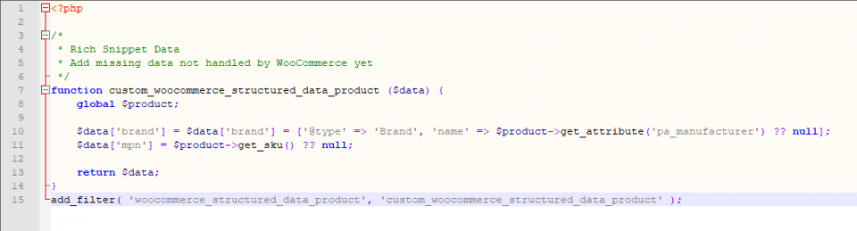 Fix for WooCommerce schema data missing brand and mpn